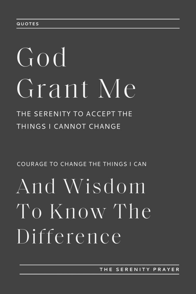 The Serenity Prayer