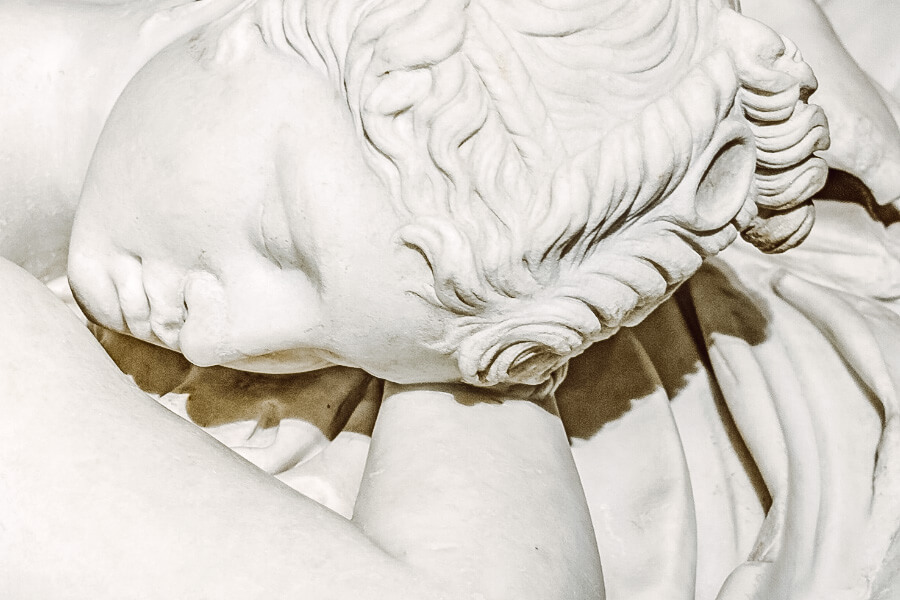 Greek statue woman sleeping