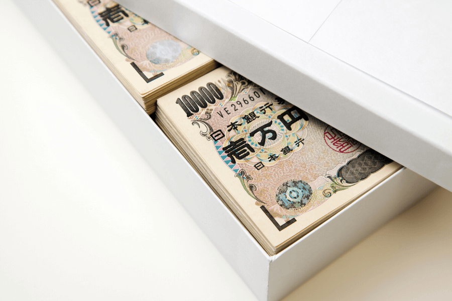 money in white box